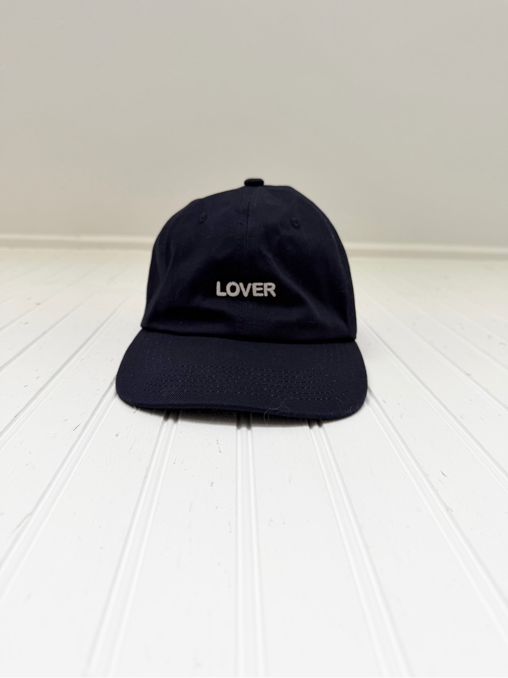 Anthropologie Blue 'LOVER' Embroidered Baseball Cap